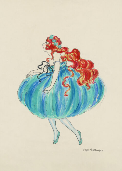 kvinde i ballonkjole, plakat