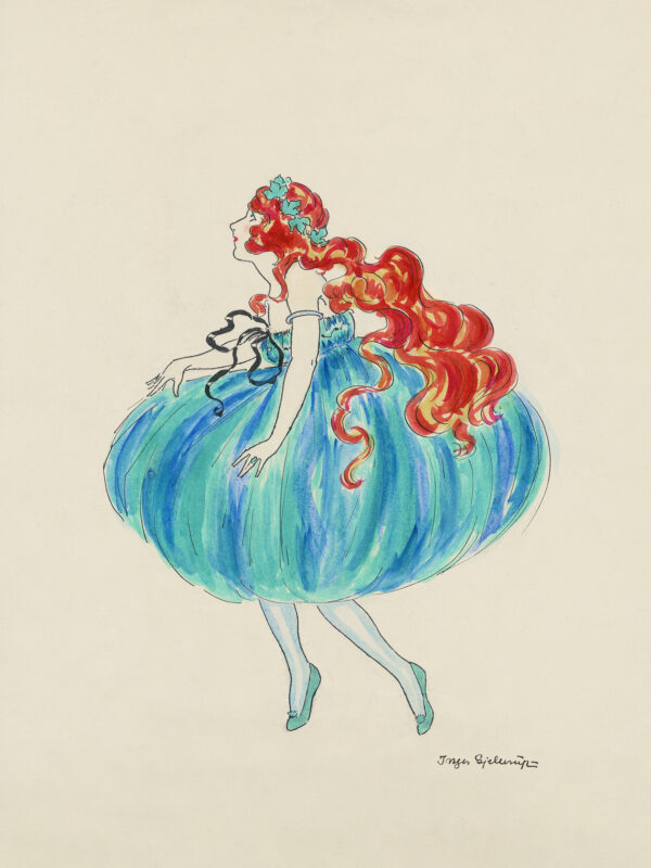 kvinde i ballonkjole, plakat