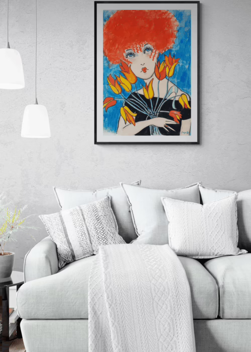 living-room-with-a-cozy-sofa-and-a-lot-of-cushions (1) pigen med tulipaner