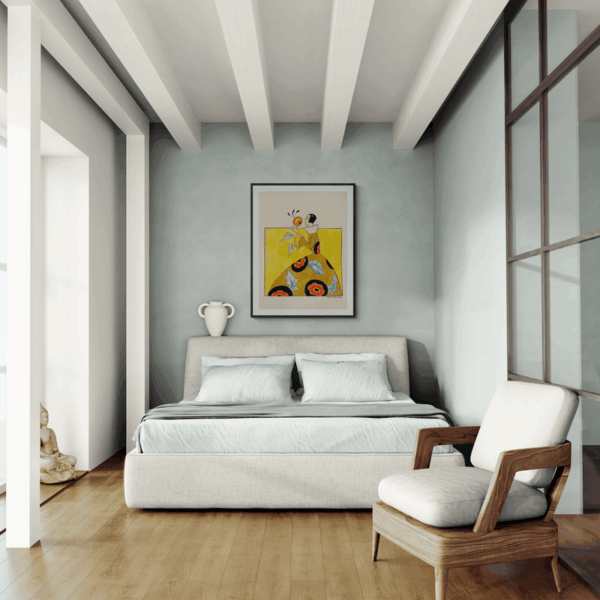 luxury-bedroom-with-a-buddha-statue blomsterduftende kvinde i overdådig kjole